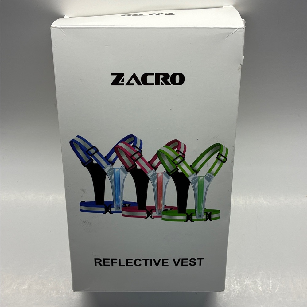 New Zacro Reflective Vest LED 5 Colors Waterproof Neon Green Charging Cable
